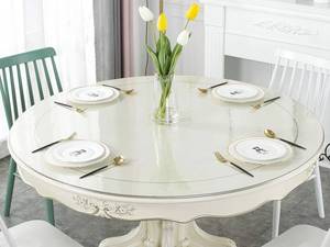 lot 33077 image: Deep Dream 1.5mm Thick 58 Inches Clear Round Table Protector, Round Table Cover, Tablecloth Protector, Table Protector for Dining Room Table & Office