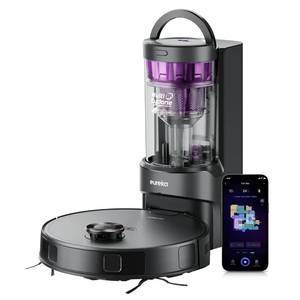 lot 33081 image: Eureka E20 Plus Robot Vacuum and Mop Combo, Robot Vacuum Cleaner with Bagless Self Emptying Station, 45-Day Capacity 8000Pa Suction and Anti Hair-Tangling Brush App Control LiDAR Navigation