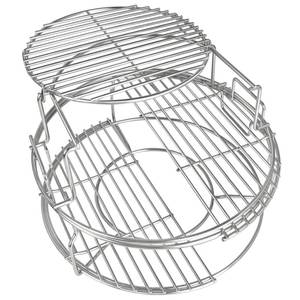 lot 33082 image: 5 Piece Expander Rack for Big Green Egg Medium Replacement Kit Grill Racks for Eggspander Conveggtor Basket 304 Stainless Steel with Removable Cooking System BGE Accessories