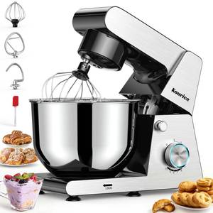 lot 33098 image: Stand Mixer Body with Stainless Steel Cladding Pro-Grade Powerful Kitchen Mixer for Baking Bread Dough Cake 10p Speed Tilt-Head Electric Food Mixer With 6.5QT Bowl Dough Hook Wire Whisk Flat Beater