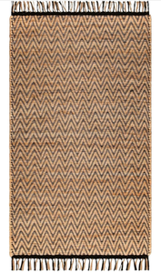 lot 33102 image: Eco Crave Handmade Jute Area Rug 3x5 ft Brown & Black Leher Pattern Natural Hand-Woven Low Pile Non-Slip High Traffic Area Floor Rug for Indoor Outdoor, Farmhouse Boho Area Rug, 36x60 Inches