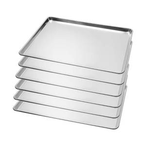 lot 33121 image: BIEAMA 6 Pack Full Size Baking Sheet Pan Aluminum Commercial Pan for Oven Freezer Bakery Hotel Restaurant 26 x 18