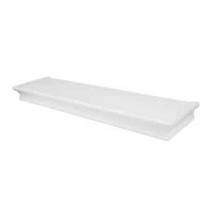 lot 33129 image: HIGH & MIGHTY 515610 Decorative 24 Floating Shelf Holds up to 20lbs, Easy Tool-Free Dry Wall Installation, Beveled, Retail Packaging, White