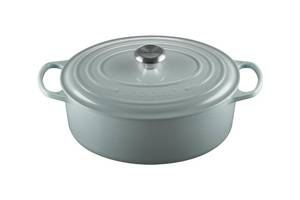 lot 33133 image: Le Creuset Enameled Cast Iron Signature Oval Dutch Oven, 8 qt., Sea Salt