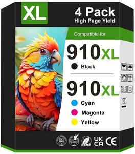 lot 1363 image: PROSWIFT 910XL Ink Cartridges for HP Printers Replacement for HP 910XL Ink Cartridges Combo Pack Work with OfficeJet Pro 8010e 8015e 8025e 8020e 8028e 8035e 8015 8020 Printer(4 Pack) - Retail $70