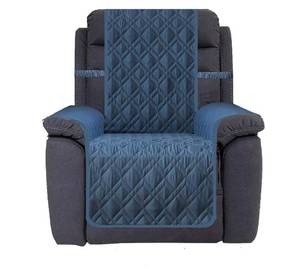 lot 1366 image: Ameritex Waterproof Nonslip Recliner Cover Stay in Place, Dog Chair Cover Furniture Protector, Ideal Recliner Slipcovers for Pets and Kids (Blue, 30) - Retail $40