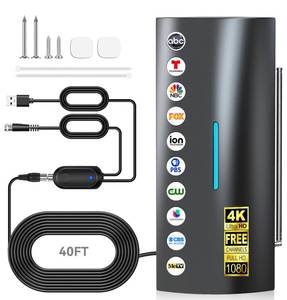 lot 1375 image: 2026 TV Antenna Indoor, 3600 Miles Range Digital Antenna for Smart and Old TVs, HD Antennas for Local Channels with Amplifier Signal Booster-Supports 8k 4k 1080p - Retail $70