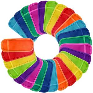 lot 1382 image: REIFUT 27 Pieces in 9 Colors Reusable Popsicle Holders Popsicle Bags Freezer Ice Pop Sleeves Anti freezing Ice Pop Holders&nbsp