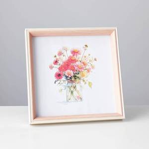 lot 1387 image: PLUSCHEN 10x10 Pink Square Picture Frame Resin Photo Frame with Plexiglass - Retail $20
