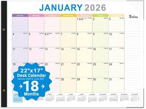lot 1391 image: Desk calendar 2026-2027 large 22x17 Desk Top Calendar 2026 with plastic cover&nbsp&nbsp