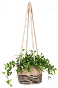 lot 1402 image: RUIZHIXUAN Hanging Planter Basket Jute Rope Woven Plant Hangers Indoor Hanging Plant Holder Up to 7 Pot Macrame Modern Storage Organizer Home Decor (Jute)&nbsp&nbsp