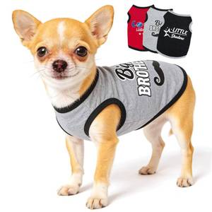 lot 1403 image: 3 Pieces Puppy Clothes Spring Dog Shirts for Small Dogs Girl Boy Cute Summer Chihuahua Clothes Soft Puppy Pet T Shirts XXSM (Red,Black,Grey, X-Small)&nbsp&nbsp