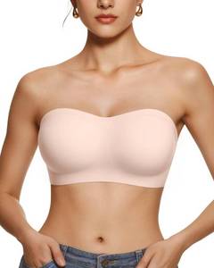 lot 1443 image: Vertvie Womens Strapless Bra Jelly Push Up Seamless Bandeau Bra Wireless Non Slip Silicone Tube Top Bras Padded Bralette(Nude,X-Small) - Retail $20