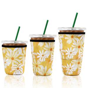 lot 1444 image: Cobetech Iced Coffee Sleeve Reusable, 3 Pack Neoprene Coffee Cup Sleeves for Cold Drinks, 16 to 32 Oz Insulated Iced Coffee Cup Sleeve, Can Cold Drink Sleeve for Iced Drinks Bar Accessories Essentials&nbsp