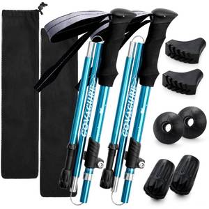 lot 1449 image: Covacure Hiking Poles Collapsible Trekking Poles - Aluminum Alloy 7075 Walking Sticks with Telescopic & Foldable Tri-fold Design Hiking Gear for Women Men, Camping, Climbing - Retail $28