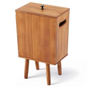 lot 1455 image: Ctosree 3 Gallons Wooden Wastebasket with Lid Wood Trash Can with Handles and Legs Rectangular Garbage Bin for Bedroom, Bathroom, Kitchen, Living Room, Office Decorative - Retail $30