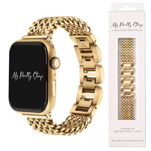 lot 1474 image: My Pretty Strap Stainless Steel iWatch Band for Women Compatible with Apple Watch (38404142444549MM) Fits Wrists 4.9 to 6.3 Inches (125x160 mm) Easy Resizing- No Tool Needed- Mermaid - Retail $40