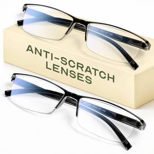 lot 1483 image: Gaoye 0.5 Executive Style Reading Glasses Men - Durable Readers with Blue Light Filtering- Comfortable Fit with TR90 Frames - Retail $26