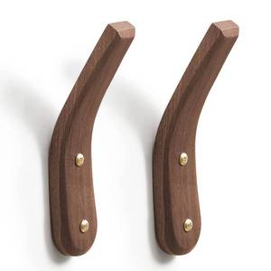 lot 1491 image: COCOYA 2Pack Wood Hooks Wall Mounted, Minimalist Easy Install Natural Real Walnut Cute Mid Century Modern Simple Rustic Boho Home Foyer Entryway Decor, for Hanging Hat Cap Bag Coat Towel Clothes&nbsp