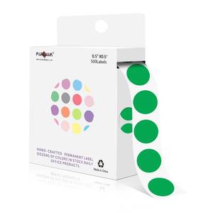 lot 1500 image: PARLAIM 12 Inch Round Adhesive Color-Code Dot Stickers,500 Stickers Inventory Dots Label in Dispenser Box,Green Circle Coding Labels for Office Home(Green)&nbsp&nbsp