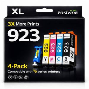 lot 1502 image: 923 Ink Cartridges for HP Printers Compatible with HP 923 Ink Works with HP OfficeJet Pro 8130e 8125e 8120e 8135e 8138e 8139e Printers, 923 Ink Without Chip 4-Pack (Black Cyan Magenta Yellow) - Retail $40