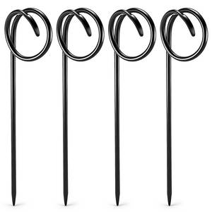 lot 1515 image: Otoolling 4 Pcs Garden Hose Guide Spike 14 Inch Heavy Duty Metal Hose Support Spike Iron Decorative Garden Stakes Protector to Keeps Flower Beds Plant Yard Lawn - Retail $29
