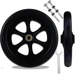 lot 1539 image: Walker Wheels Replacement 8 inch Wheels for Walker PVC Anti-Slip Solid Tires All-Terrain usable 2psc Replacement Wheels for Walkers Easy to Replace and Install (8-inch) - Retail $21