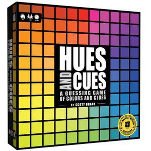 lot 1541 image: HUES and CUES - Vibrant Color Guessing Board Game for 3-10 Players Ages 8, Connect Clues and Guess from 480 Color Squares - Retail $25