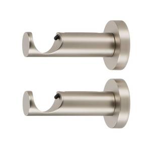 lot 1544 image: Ivilon Ceiling or Wall Mount Curtain Rod Brackets Holders for Curtain Rods of 78 and 1 Inch Diameter. Set of 2. Color Satin Nickel&nbsp