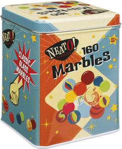 lot 1545 image: Neato Classics 160 Marbles in A Tin Box by Toysmith - Retro Nostalgia Glass Shooter, Marble Games are Timeless Play for Kids - Boys &amp Girls&nbsp&nbsp