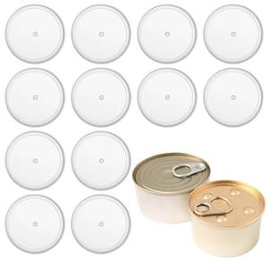 lot 1559 image: LXUEJIE 12 Pack Dog Food Can Covers Lids, Pet Food Can Covers, 75mm Reusable Cans Cover, Clear Plastic Seal Lid Universal Cat Dog Foods Cans Lids for Canned Goods or Pet Dogs Cat Foodstuff Saver&nbsp