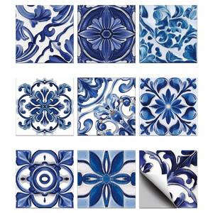 lot 1578 image: CHGCRAFT 36PCS Blue Relief Peel and Stick Tile Stickers Mosaic Style Removable Wall Decals Self Adhesive Tile Wallpaper for Kitchen Bathroom Toilet Living Room, 4x4 Inches&nbsp
