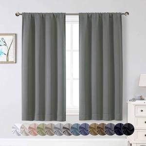 lot 1585 image: WelvetBLK Light Grey Blackout Curtains for Bedroom Living Room 54 Inch Length 2 Panels, Soft Solid Insulated Room Darkening Curtains Drapes, Modern Rod Pocket Design, Light Grey, 2PCS Each 40 Wx54 L&nbsp