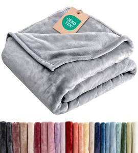 lot 1601 image: Ultra Soft Fleece Blanket Throw Size - Flannel Fleece Luxury Throw Blanket - Lightweight for Couch Bed Chair - Thick, Warm and Breathable - All Season Cozy Fuzzy, Anti-Static Microplush Bedding, Grey - Retail $20