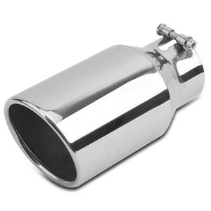lot 1607 image: Vurkcy 3 inch Inlet Exhaust Tip, 4.5 Outlet 9 Overall Length Stainless Steel Exhaust Tail Pipe, Bolt-On, Polished Tailpipe, Silvery(Only Fit for Tailpipe Outlet is 3, Need Measure OD) - Retail $26