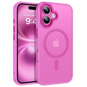 lot 1617 image: BENTOBEN Compatible with iPhone 16 Plus Case for Magnetic iPhone 16 Plus Phone Case Compatible with Magsafe Slim Translucent Matte Shockproof Bumper Drop Protection Girl Women Boy Cover, New Pink - Retail $13