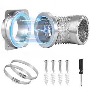 lot 1654 image: Magnetic Dryer Vent Kit, Quick Connect for 4 Dryers, Strong Magnetic Hold, 3.3FT Hose, Airtight Seal &amp Reinforced Wall Connector - Retail $34