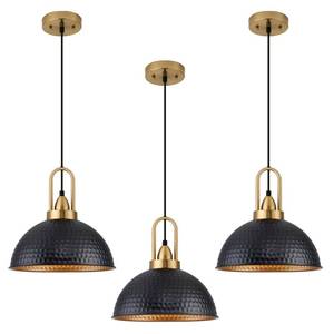 lot 1714 image: ALAISLYC Black Pendant Lights Kitchen Island Industrial Adjustable Height Vintage Farmhouse Dome Hanging Light Fixtures for Barn, Dining Room 3 Packs - Retail $100