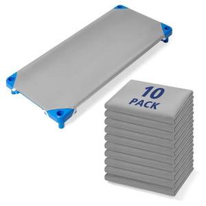 lot 1724 image: Comfyanno Cot Sheets for Daycare Standard Size - Fits 23 x 52 Cot, 10 Pack Bulk, Daycare Essentials, Soft & Comfortable Fitted Cot Cover, for Preschool Kids Nap Time, Brushed Microfiber - Grey - Retail $36