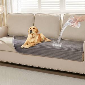 lot 1729 image: HAOMAIJIA Waterproof Couch Cover for Dogs Washable,Faux Fur Pet Couch Covers for Sofa,Soft Dog Bed Cover Non-Slip Couch Covers for 3 Cushion Couch Sofa Pet Friendly (Grey, 35 x 82) - Retail $34