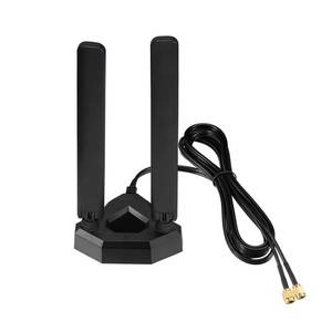 lot 1738 image: Eightwood WiFi 6E Tri-Band Antenna 6GHz 5GHz 2.4GHz Gaming WiFi Antenna Magnetic Base with 6.5ft Extension Cable for PC Desktop Computer PCIe WiFi 6E Card, Router - Retail $18