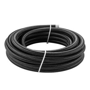 lot 1748 image: 8AN Fuel Line, 12 Braided Fuel Hose Nylon CPE hose for Oil Gas, Power Steering,fuel Transmission, 20FT Black - Retail $33