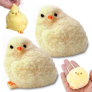 lot 1755 image: 2PCS Taba Squishy Chick, Handmade Fidget Chicken Sticky Silicone Squeeze Toys for Kids & Adults, Chick Squishies Toys Stress Relief, for Relaxation and Fun - Retail $12