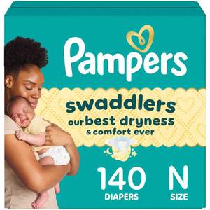 lot 1779 image: Pampers Swaddlers Sensitive Disposable Diapers - Size 0 - 140ct - Retail $99