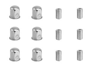 lot 1814 image: 5Pcs Lug Nuts with Adapter for CXRCY 19.5 10 Lug Wheel Simulators Fit 2005-2021 Ford F450F550 - Retail $50