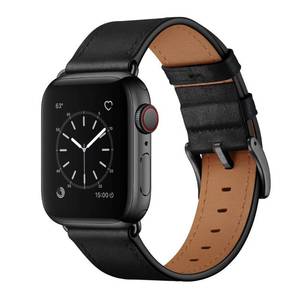 lot 1818 image: OUHENG Leather Bands Compatible with Apple Watch Band 49mm46mm45mm44mm42mm, Genuine Leather Strap Compatible with iWatch Ultra 321 & Series 1110987654321 & SE3 SE2 SE, BlackBlack - Retail $11
