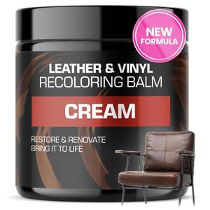 lot 1825 image: FORTIVO Leather Recoloring Balm, Color Restorer, Scratch Remover, Couch Paint and Repair, Leather Balm for Couches - Retail $25