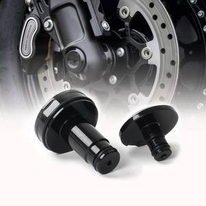 lot 1827 image: ZYTIGHTER Front Axle Nut Caps for Harley Softail Low Rider ST FXLRST, S FXLRS, SST Street Bob, Fat Bob 2018-2026, CNC Billet Aluminum Gloss Black, 2 Pack - Retail $46