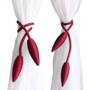 lot 1832 image: Valea Home 2 Pieces Christmas Curtain Tiebacks Clips Creative Window Drape Twist Tie Backs European Style Custom Made Curtain Holders Decorative Draperies Holdbacks, Burgundy - Retail $12