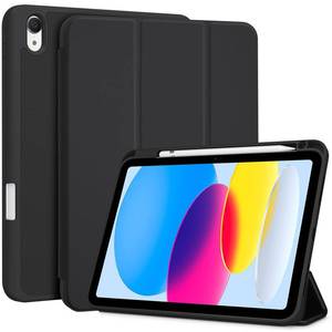 lot 1841 image: ProCase for iPad (A16) 11th Generation 11 Inch 2025 iPad 10th Generation 10.9 Inch 2022 Case with Pencil Holder, Hybrid Cover with Soft TPU Back, Supports Touch ID, Auto WakeSleep -Black - Retail $7